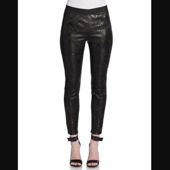 Like NEW Real Leather Revolve Embossed Pants - XS - Picture 1 of 6
